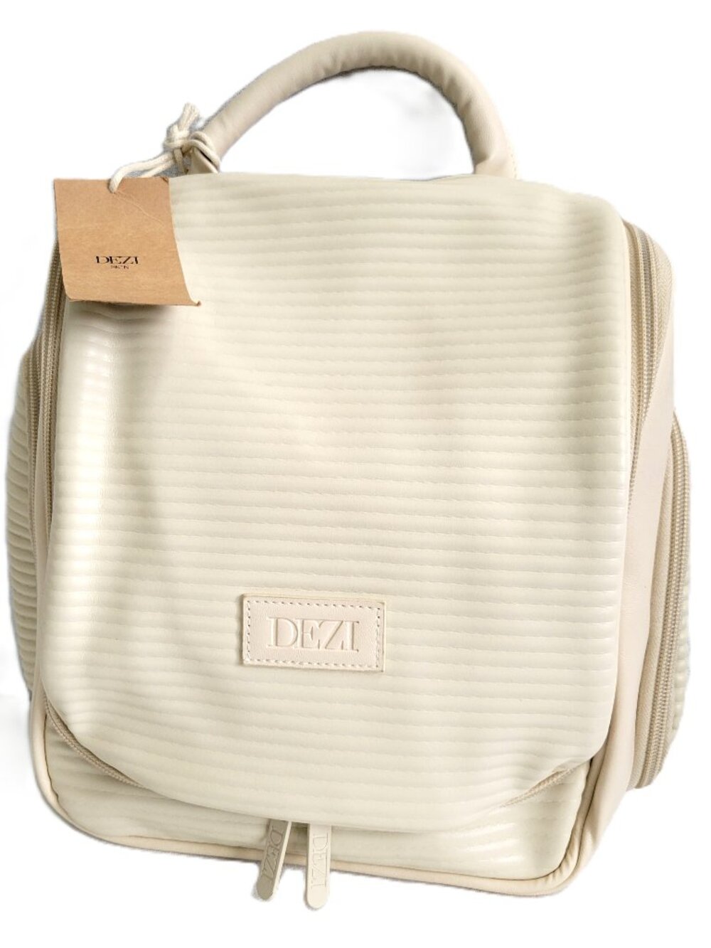 NWT Dezi Skin Pack It All Multi-Purpose Hanging Travel Bag - Cream Ivory